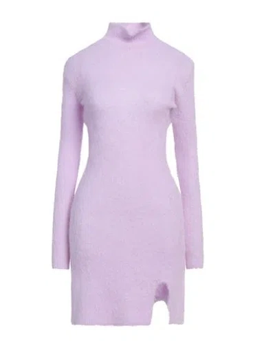 VICOLO VICOLO WOMAN MINI DRESS LILAC SIZE ONESIZE ALPACA WOOL, POLYAMIDE, VIRGIN WOOL, ELASTANE