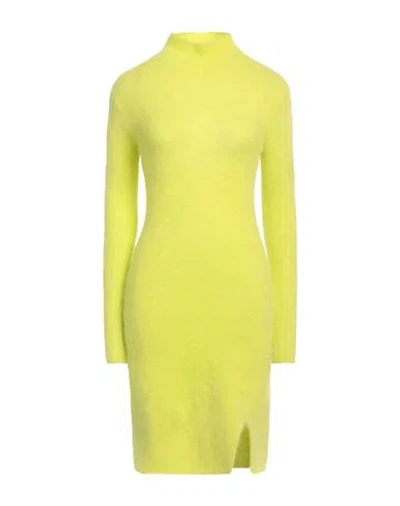 VICOLO VICOLO WOMAN MINI DRESS LIME GREEN SIZE ONESIZE ALPACA WOOL, POLYAMIDE, VIRGIN WOOL, ELASTANE