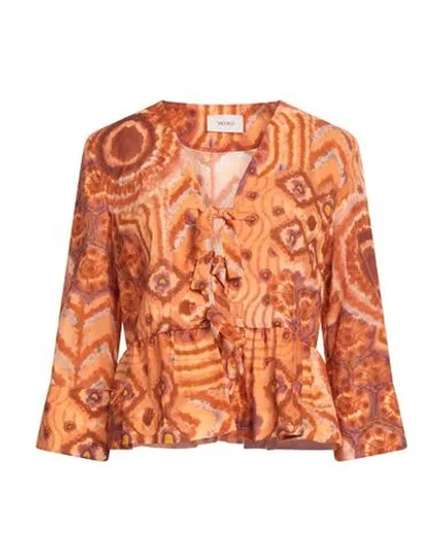 VICOLO VICOLO WOMAN SHIRT ORANGE SIZE M COTTON