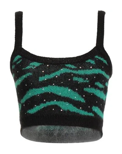 VICOLO VICOLO WOMAN TOP EMERALD GREEN SIZE ONESIZE ACRYLIC, MOHAIR WOOL, POLYAMIDE