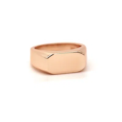 VICSTONENYC FINE JEWELRY ROSE GOLD TIMELESS BOLD SIGNET RING FOR MEN - ROSE SOLID GOLD