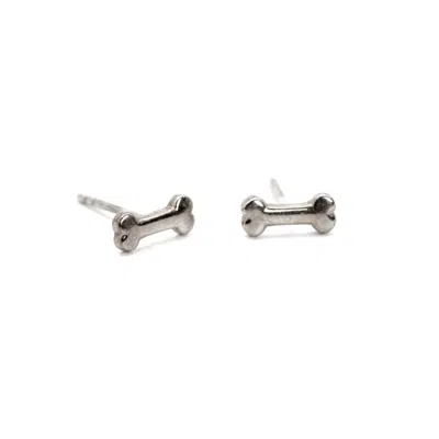 VICSTONENYC FINE JEWELRY WOMEN'S DOG BONE STERLING SILVER STUD EARRINGS