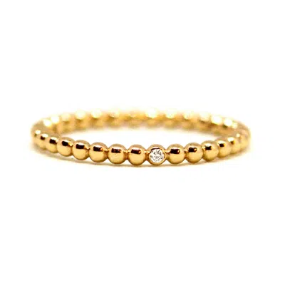 VICSTONENYC FINE JEWELRY WOMEN'S NATURAL DIAMOND BALL TEXTURED YELLOW GOLD RING