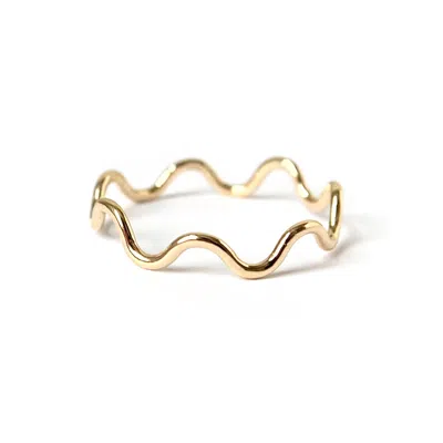 VICSTONENYC FINE JEWELRY WOMEN'S WAVE WHITE SOLID GOLD RING