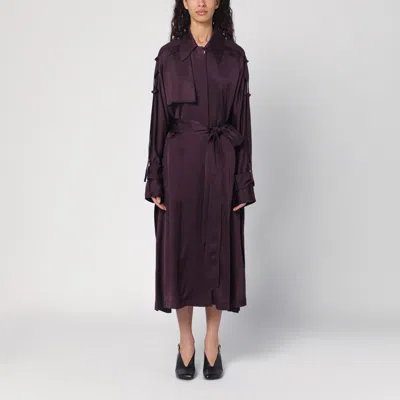VICTORIA BECKHAM VICTORIA BECKHAM EGGPLANT COLOUR SINGLE BREASTED TRENCH COAT