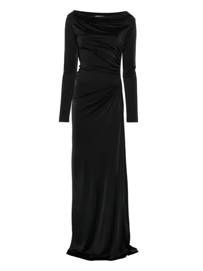 VICTORIA BECKHAM COWL-NECK DRAPED MAXI DRESS