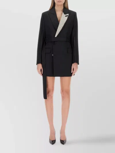 VICTORIA BECKHAM DOUBLE-BREASTED MINI DRESS WITH BELTED WAIST