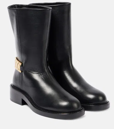 VICTORIA BECKHAM LEATHER ANKLE BOOTS