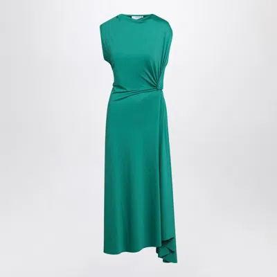 VICTORIA BECKHAM VICTORIA BECKHAM PEACOCK COLOURED DRESS WITH DRAPING