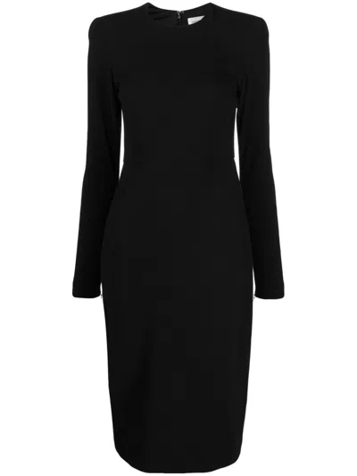 VICTORIA BECKHAM ROUND-NECK FITTED-WAIST DRESS