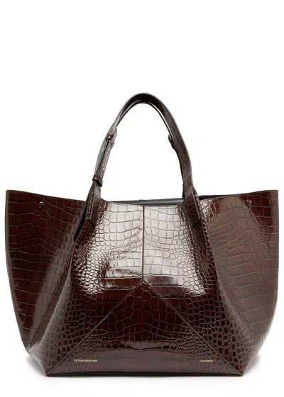 VICTORIA BECKHAM VICTORIA BECKHAM W11 CROCODILE-EFFECT LEATHER TOTE