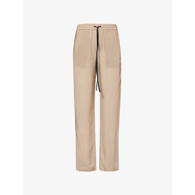 VICTORIA BECKHAM WOMENS VICTORIA BECKHAM STRIPE PLEAT-HEM PYJAMA WOVEN TROUSERS