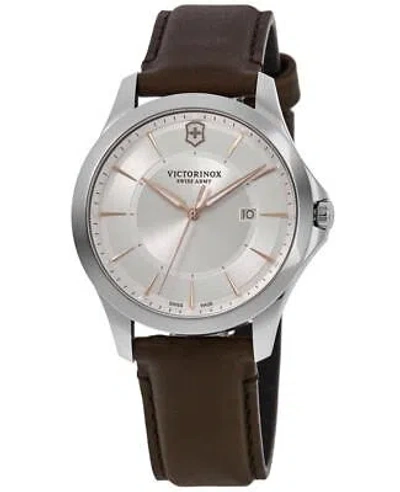 VICTORINOX VICTORINOX SWISS ARMY ALLIANCE QUARTZ WHITE DIAL BROWN MEN'S WATCH 241907
