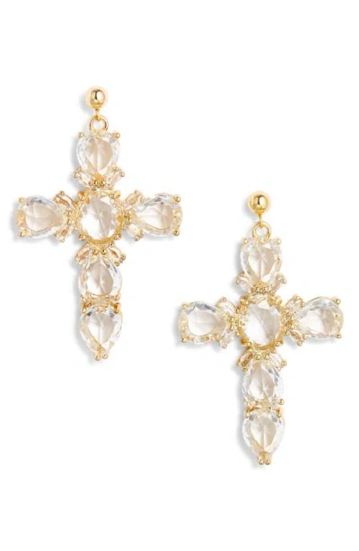 VIDAKUSH VIDAKUSH XL CROSS DROP EARRINGS