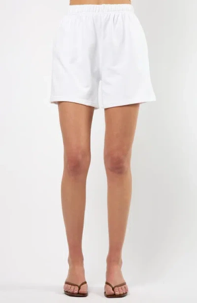 VIENS AVEC MOI VIENS AVEC MOI THE LAKESIDE SET COTTON GRAPHIC SWEAT SHORTS