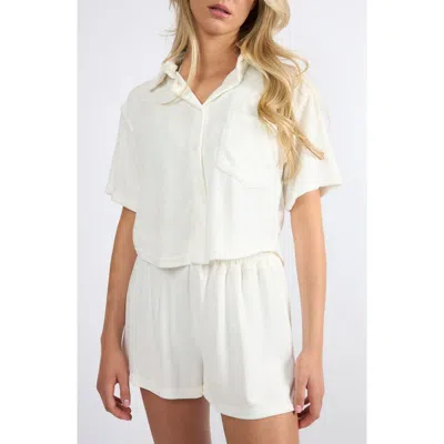 VIENS AVEC MOI VIENS AVEC MOI THE TERRY BUTTON-UP SHIRT