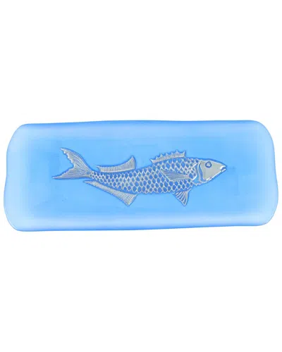 VIETRI VIETRI ISOLA GLASS SMALL FISH RECTANGULAR TRAY WITH $8 CREDIT