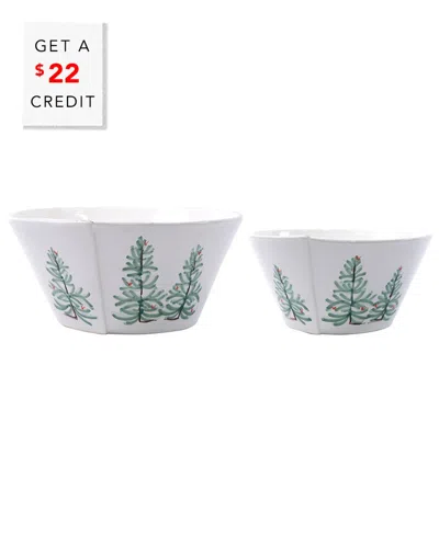 VIETRI VIETRI LASTRA HOLIDAY 2PC SERVING BOWLS SET WITH $24 CREDIT