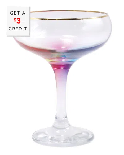 VIETRI VIVA BY VIETRI RAINBOW COUPE CHAMPAGNE GLASS WITH $3 CREDIT