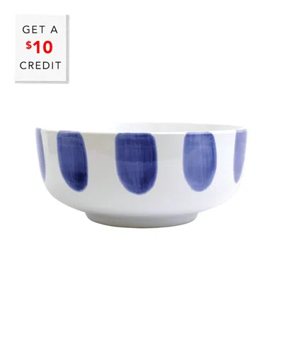 VIETRI VIVA BY VIETRI SANTORINI DOT LARGE FOOTED SERVING PLATTER WITH $10 CREDIT