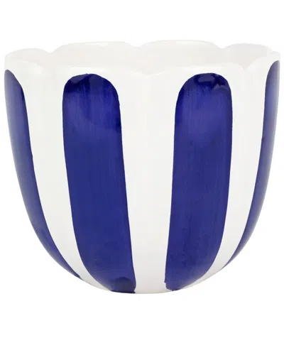 VIETRI VIVA BY VIETRI VIVA GARDEN COBALT TULIP LARGE CACHEPOT WITH $8 CREDIT
