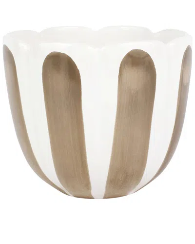 VIETRI VIVA BY VIETRI VIVA GARDEN TAN TULIP LARGE CACHEPOT WITH $8 CREDIT