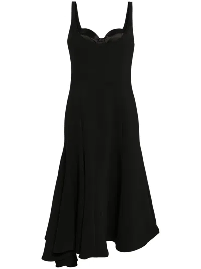 VIKTOR & ROLF CORSET-STYLE MIDI WOOL DRESS