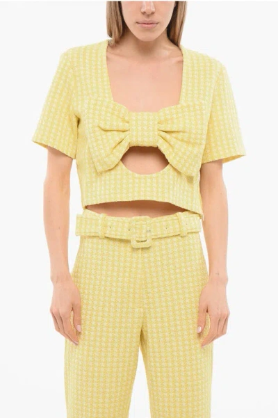 VIKTOR & ROLF Cropped BANDEAU BOW Top with Deep Neckline