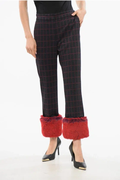 VIKTOR & ROLF EVERYWEAR Cropped Pants with Faux Fur Trim