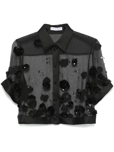 VIKTOR & ROLF SEQUIN-EMBELLISHED CROPPED SHIRT
