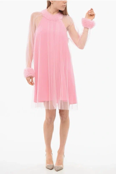 VIKTOR & ROLF Tulle Dress with Boat Neckline