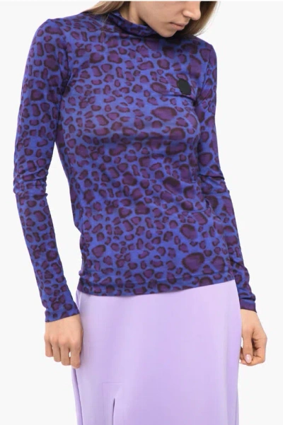 VIKTOR & ROLF Turtleneck Animalier Top