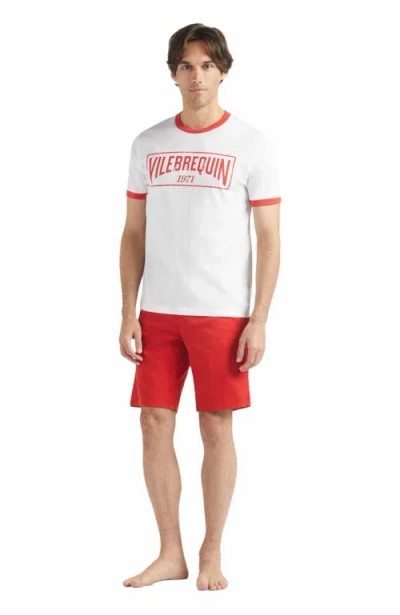 VILEBREQUIN BICOLOR LOGO LIGHT JERSEY COTTON T-SHIRT