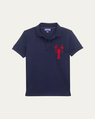VILEBREQUIN BOY'S EMBROIDERED PIQUE POLO SHIRT