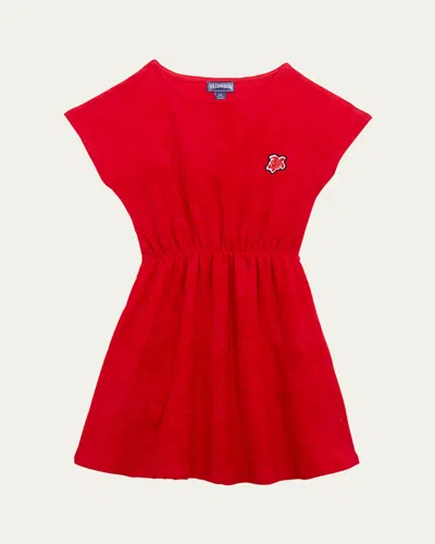 VILEBREQUIN GIRL'S FLO EMBROIDERED TERRY CLOTH DRESS