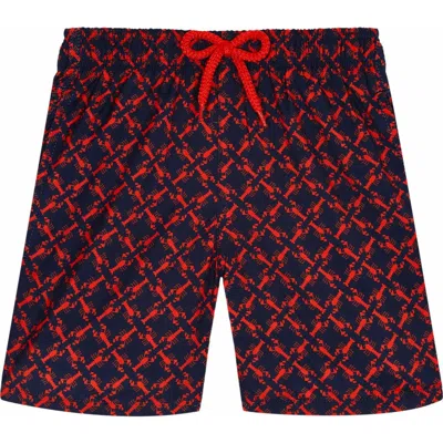 VILEBREQUIN VILEBREQUIN KIDS' HOMARD PIXEL ULTRA-LIGHT AND PACKABLE SWIM SHORTS