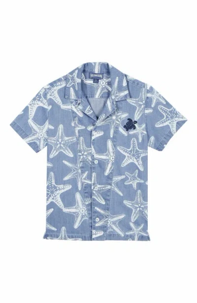 VILEBREQUIN VILEBREQUIN KIDS' STARFISH LIGHT PRINT DENIM SHIRT