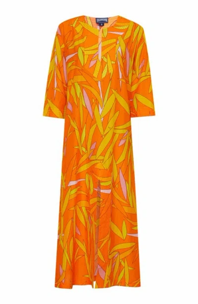 VILEBREQUIN MADRAGUE COTTON AND SILK KAFTAN