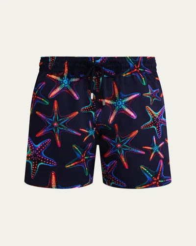VILEBREQUIN MEN'S DISCO STARFISH-PRINT SWIM SHORTS