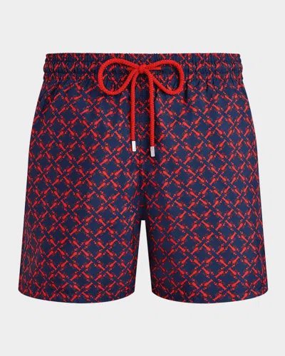 VILEBREQUIN MEN'S MICRO LOBSTER-PRINT SWIM SHORTS