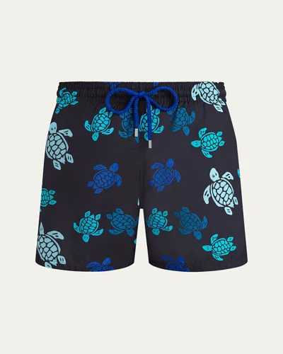 VILEBREQUIN MEN'S MULTICOLOR TURTLE-PRINT SWIM SHORTS