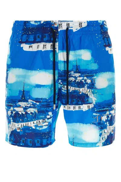 VILEBREQUIN PRINTED POLYESTER SWIMMING SHORTS