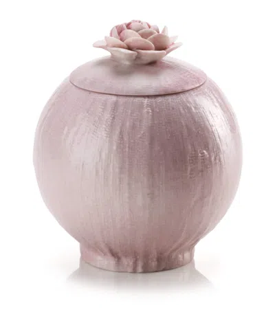 VILLARI PORCELAIN ROSE TOPPED SUGAR BOWL