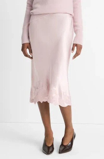 VINCE VINCE ASYMMETRIC HEM SATIN SLIP SKIRT