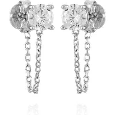 VINCE CAMUTO VINCE CAMUTO CUBIC ZIRCONIA CHAIN JACKET EARRINGS