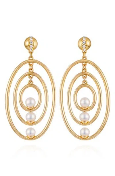 VINCE CAMUTO VINCE CAMUTO FAUX PEARL CIRCLE DROP EARRINGS