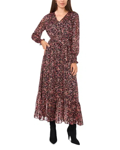 VINCE CAMUTO FLORAL PRINT MAXI DRESS