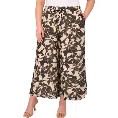VINCE CAMUTO VINCE CAMUTO FLORAL WIDE LEG ANKLE PANTS