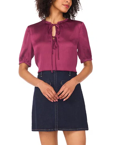 VINCE CAMUTO FRONT TIED SHORT SLEEVE BLOUSE