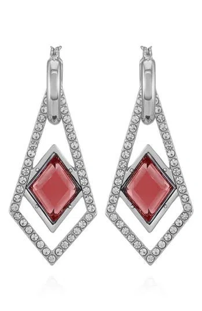 VINCE CAMUTO VINCE CAMUTO GLASS STONE DROP HUGGIE HOOP EARRINGS